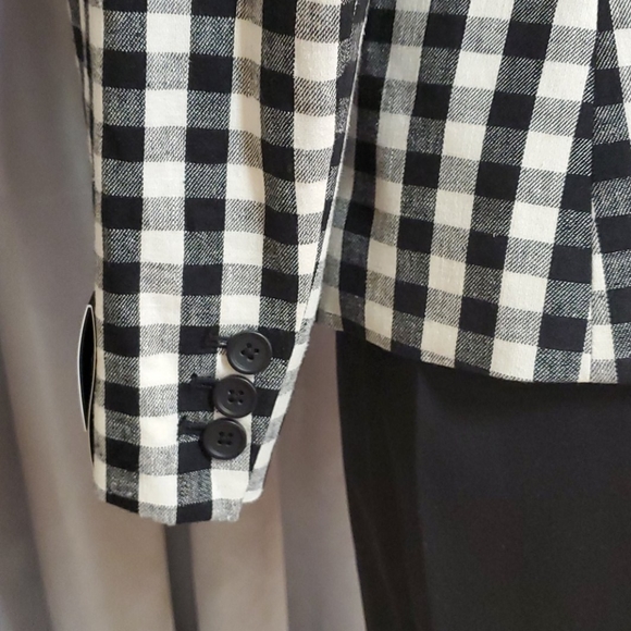 Women's BANANA REPUBLIC  BLAZER/BLACK-WHITE - Picture 3 of 7